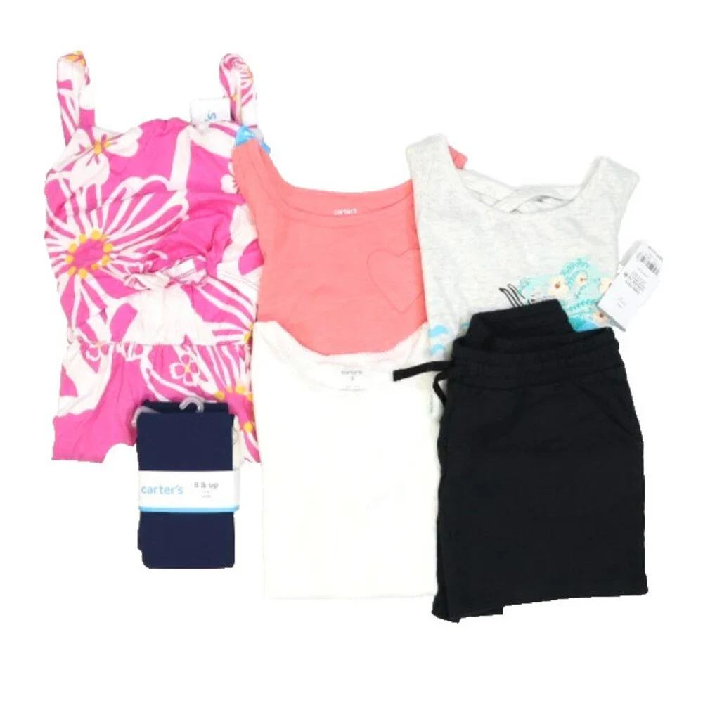 Carters Bulk Lot Of 7 Girls Size Medium 8 Mixed Season Tops Bottoms Dresses